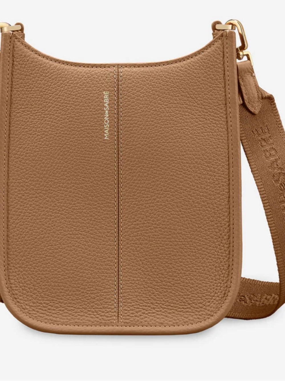 Maison Sabre Tan Crossbody Bag with Adjustable Strap